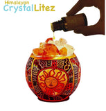Himalayan CrystalLitez Aromatherapy Salt Lamp with Dimmer Cord (Ethnic Sun) - himalayancrystallitez.com