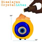 Himalayan CrystalLitez Aromatherapy Salt Lamp with UL Listed  Dimmer Cord, Handcrafted Artisan Made  (Evil Eye)