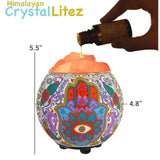 Himalayan CrystalLitez Aromatherapy Salt Lamp with Dimmer Cord (Hamsa) - himalayancrystallitez.com