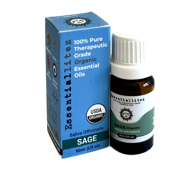 sage organic essential oil kit smudge for hair skin spiritual cleansing get rid of bad vibes stress reliever sleep helper saliva officinalis USDA approved 100% pure for aromatherapy diffuser burner candle 