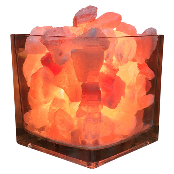 Himalayan CrystalLitez Aromatherapy Salt Lamp with Dimmer Cord (Clear Square) - himalayancrystallitez.com